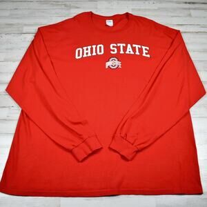 Ohio State Football Cotton Long Sleeve Red T-shirt Men's Adult 3XL big & tall